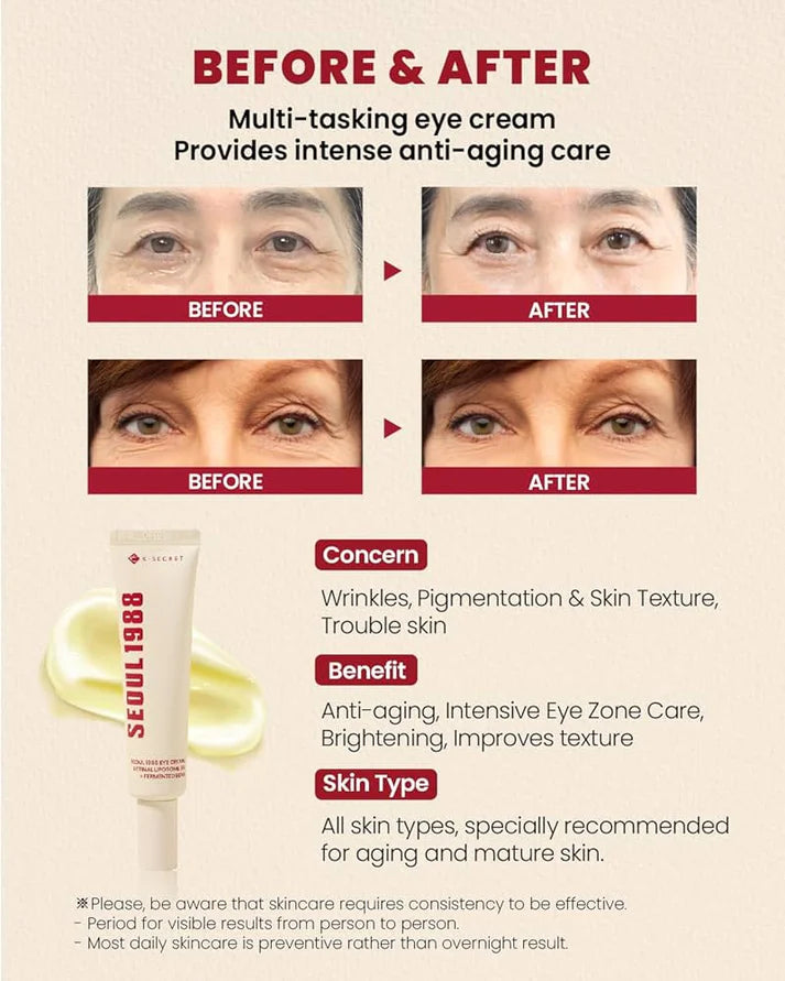 K-Secret Seoul 1988 Eye Cream - Retinal Liposome 4% + Fermented Bean