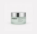 Jar of eye contour cream with silver lid on a white background