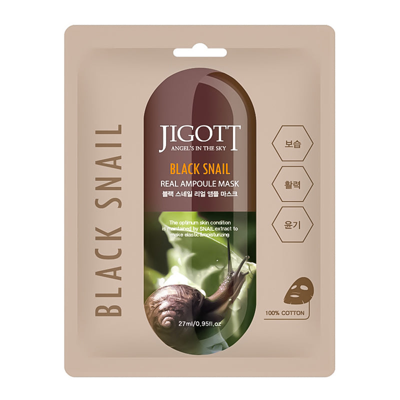 Jigott Black Snail Real Ampoule Mask 27ml