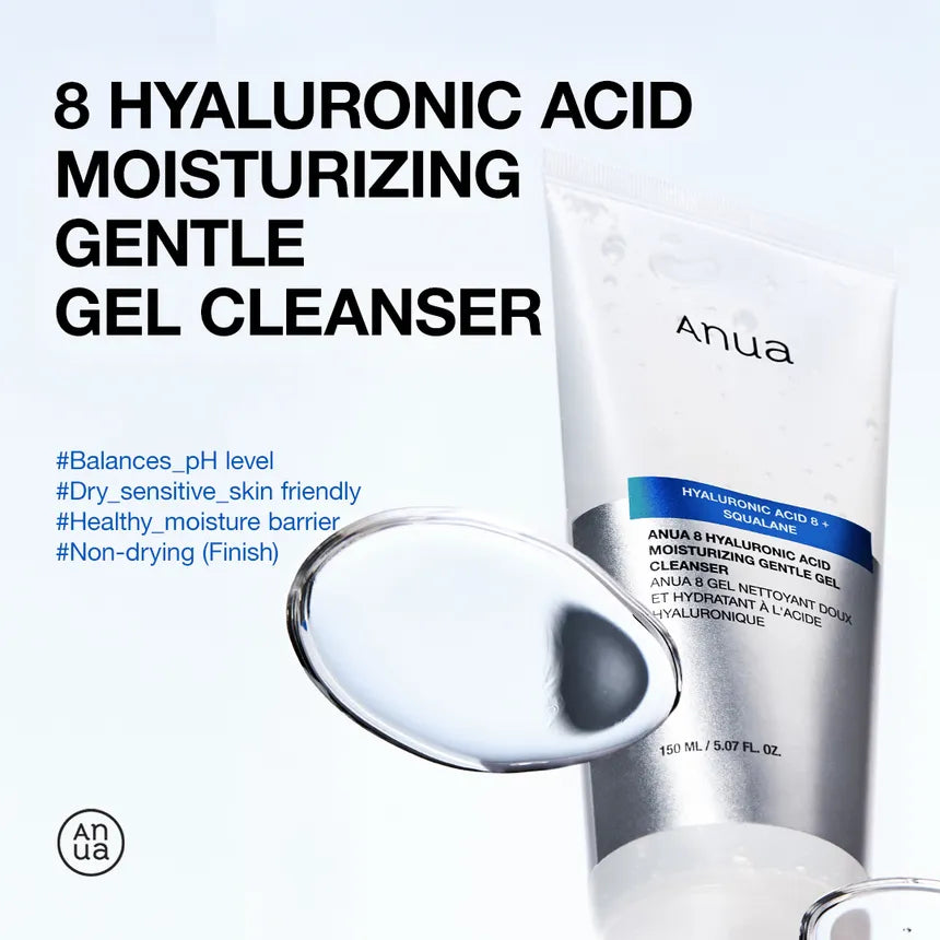 Anua - 8 Hyaluronic Acid + Squalane Moisturizing Gentle Gel Cleanser 150ml