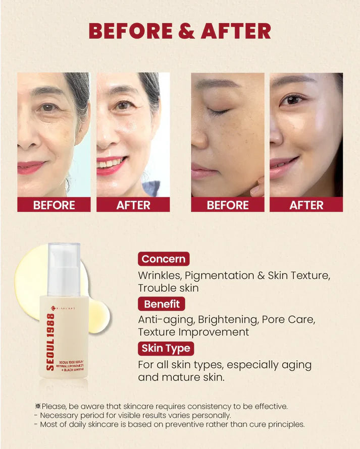 K-Secret Seoul 1988 - Retinal Liposome 2% + Black Ginseng Serum 30ml